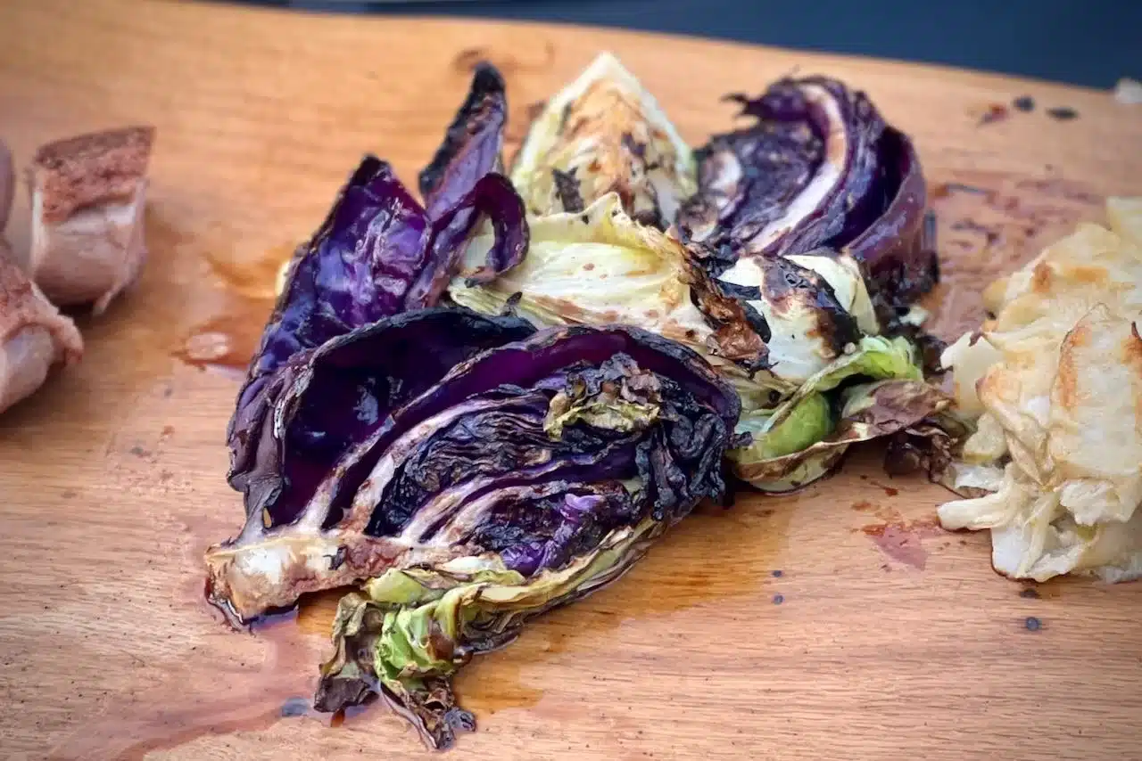 Griddled balsamic and honey cabbage